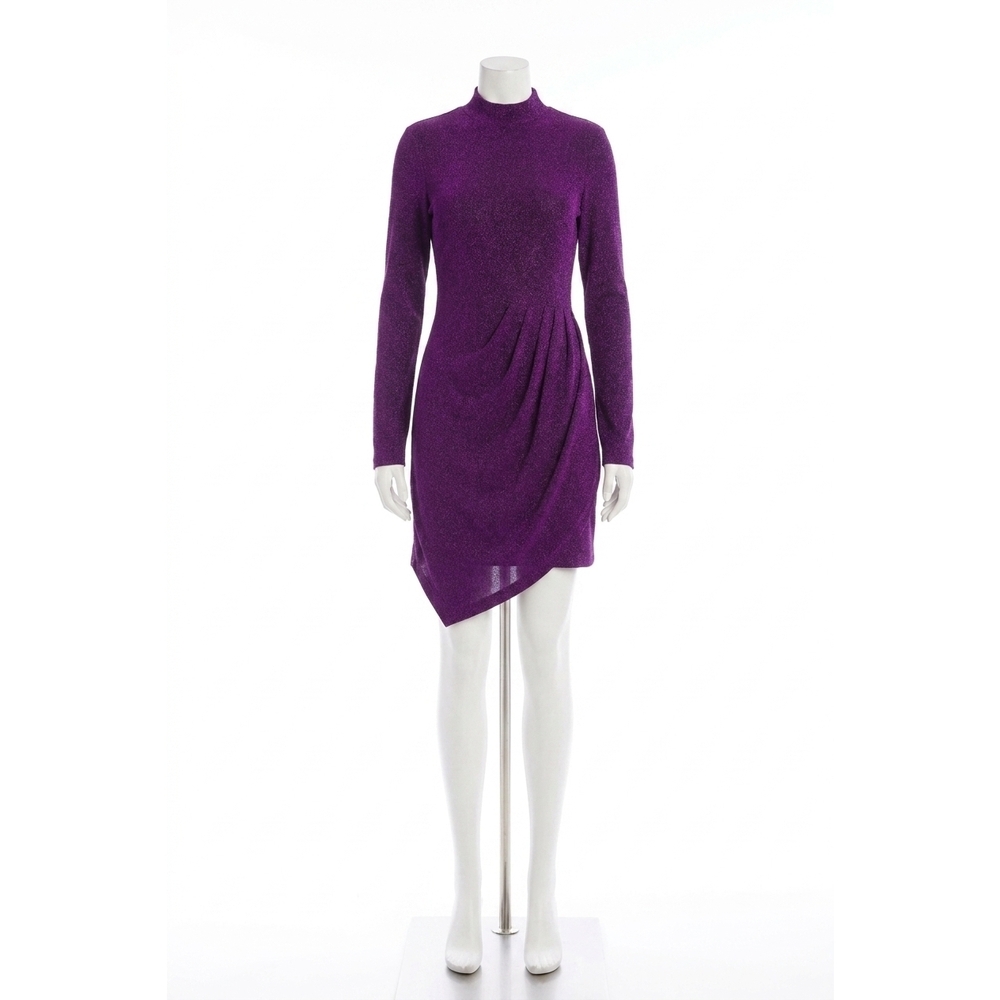 NEW FIFTEEN TWENTY asymmetric drape front dress in magenta